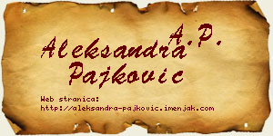 Aleksandra Pajković vizit kartica